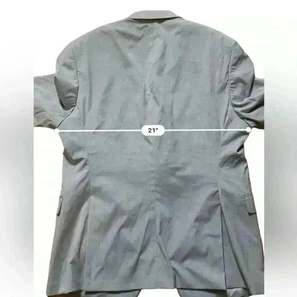 Alfani Men's Slim-Fit Solid Knit Suit Jacket 46R Light Grey Sport Coat NWOT - Picture 9 of 10